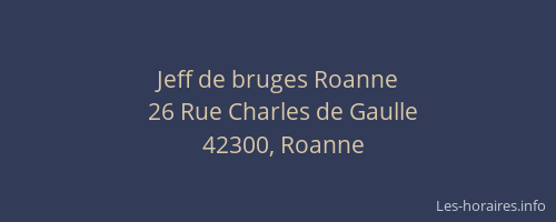 Jeff de bruges Roanne