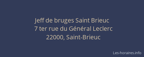 Jeff de bruges Saint Brieuc