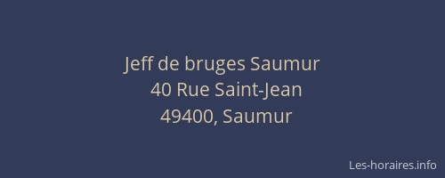 Jeff de bruges Saumur