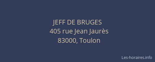 JEFF DE BRUGES