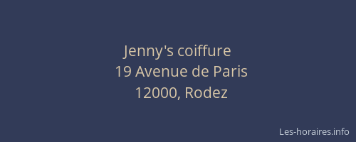 Jenny's coiffure