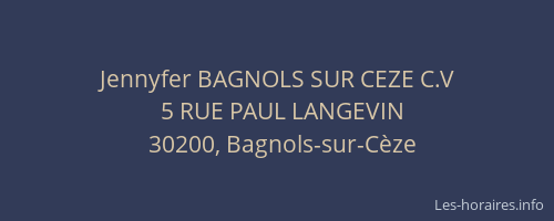Jennyfer BAGNOLS SUR CEZE C.V
