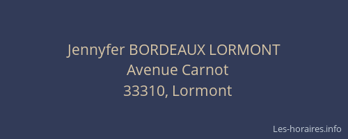 Jennyfer BORDEAUX LORMONT