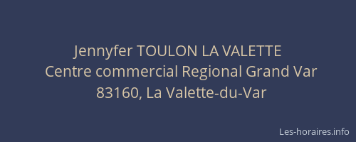 Jennyfer TOULON LA VALETTE