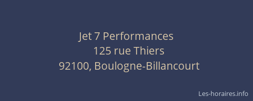 Jet 7 Performances