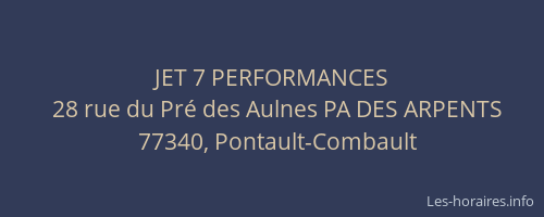 JET 7 PERFORMANCES
