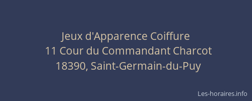 Jeux d'Apparence Coiffure