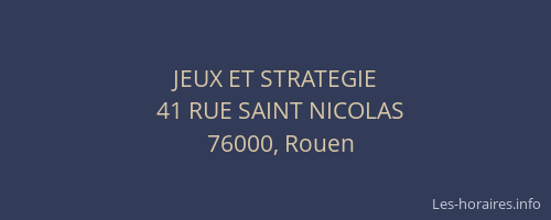 JEUX ET STRATEGIE