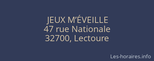 JEUX M’ÉVEILLE