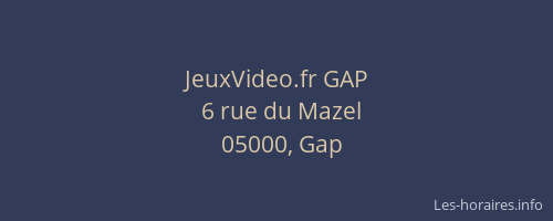 JeuxVideo.fr GAP