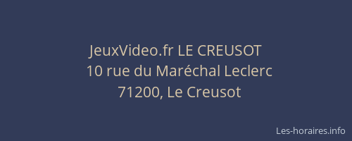 JeuxVideo.fr LE CREUSOT