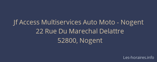 Jf Access Multiservices Auto Moto - Nogent
