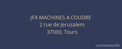 JFA MACHINES A COUDRE