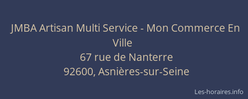 JMBA Artisan Multi Service - Mon Commerce En Ville