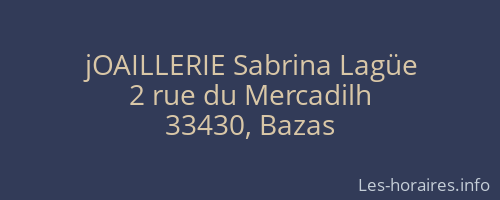 jOAILLERIE Sabrina Lag&uuml;e