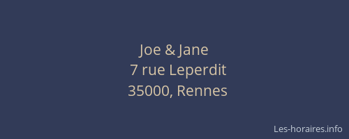 Joe & Jane