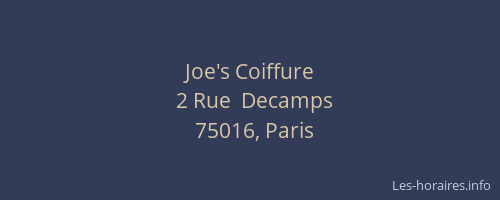 Joe's Coiffure