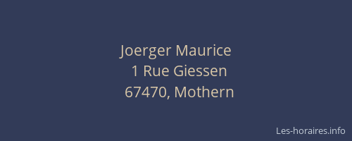 Joerger Maurice