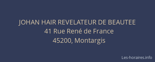 JOHAN HAIR REVELATEUR DE BEAUTEE