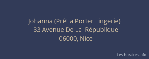 Johanna (Prêt a Porter Lingerie)