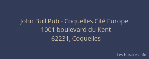 John Bull Pub - Coquelles Cité Europe