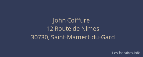 John Coiffure