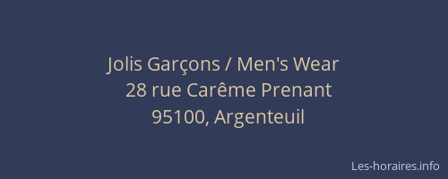 Jolis Garçons / Men's Wear