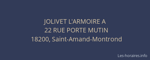 JOLIVET L'ARMOIRE A