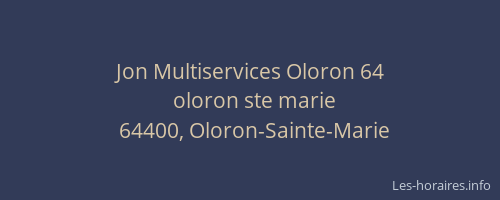 Jon Multiservices Oloron 64