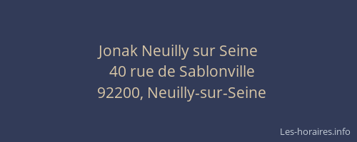 Jonak Neuilly sur Seine