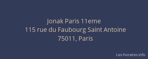 Jonak Paris 11eme