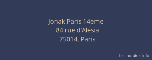 Jonak Paris 14eme