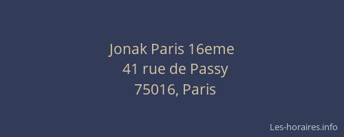 Jonak Paris 16eme