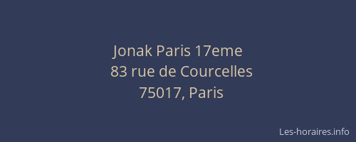Jonak Paris 17eme