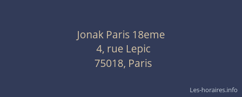 Jonak Paris 18eme