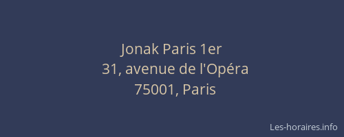 Jonak Paris 1er