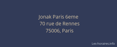 Jonak Paris 6eme