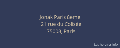 Jonak Paris 8eme