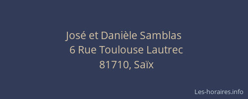 Jos&eacute; et Dani&egrave;le Samblas