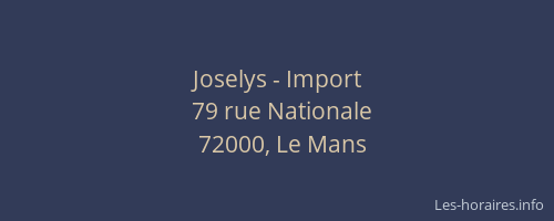 Joselys - Import