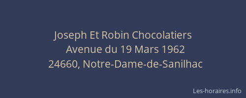 Joseph Et Robin Chocolatiers