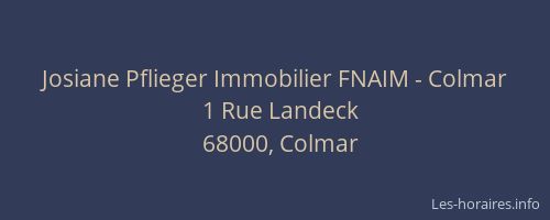 Josiane Pflieger Immobilier FNAIM - Colmar