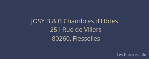 JOSY B & B Chambres d'H&ocirc;tes