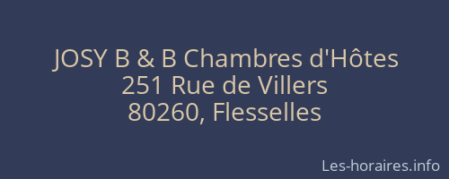 JOSY B & B Chambres d'Hôtes