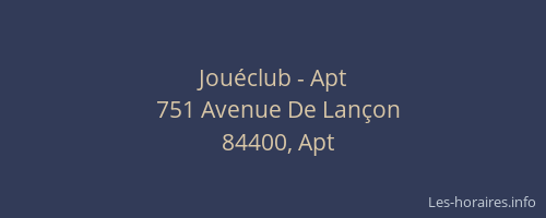 Jou&eacute;club - Apt