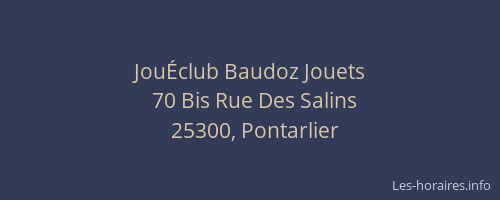 Jou&Eacute;club Baudoz Jouets