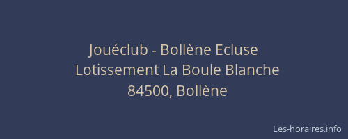 Jou&eacute;club - Boll&egrave;ne Ecluse