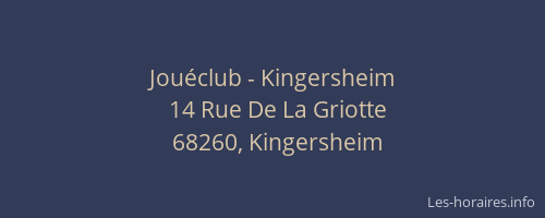 Jouéclub - Kingersheim