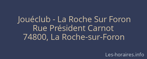Jou&eacute;club - La Roche Sur Foron