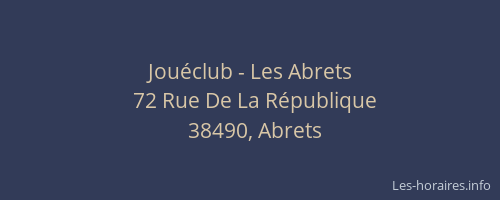 Jou&eacute;club - Les Abrets